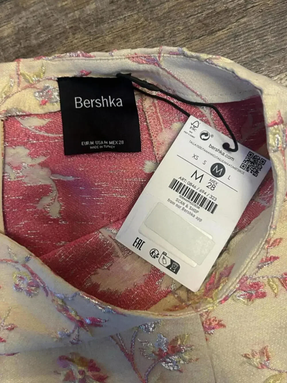 Bershka Corset Set M Floral Mini Skirt Coquette TikTok Lace Up NWT S Summer